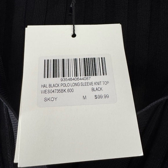 DISSH Black Ribbed Collared Top - Picture 2 of 3